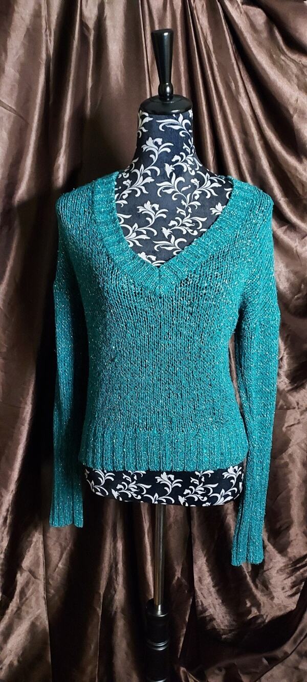 Mudd Vintage Green Shiny Sweater Women's/Juniors L